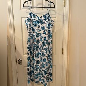 Ann Taylor Factory Blue and White Floral Maxi Dress